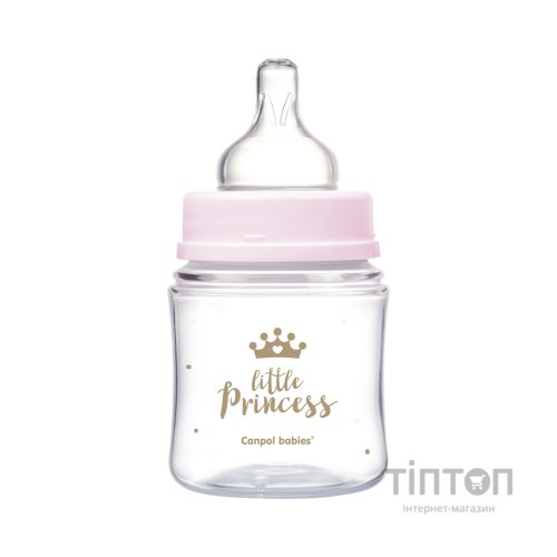 Пляшечка для годування Canpol babies Royal Baby з широким отвором 120 мл Рожева (35/233_pin)
