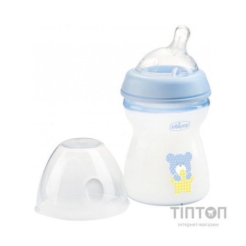 Пляшечка для годування Chicco Natural Feeling Color 250 мл +2 міс Блакитна (81323.20)