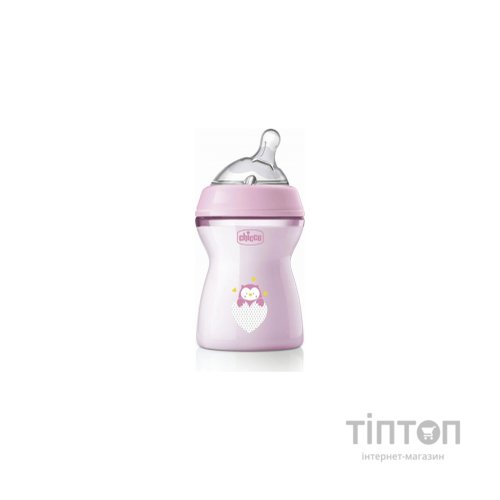Пляшечка для годування Chicco Natural Feeling силікон середній потік 250мл рожева (81323.10)
