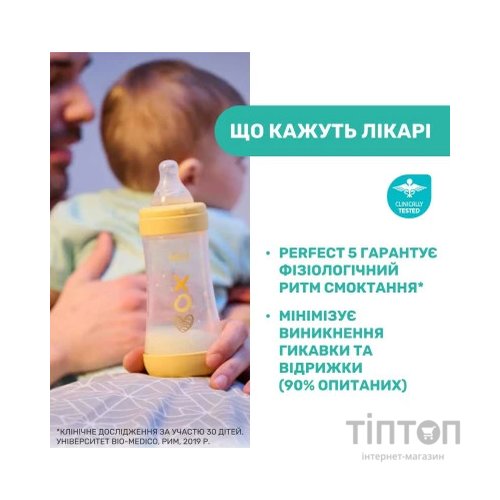 Пляшечка для годування Chicco Perfect 5 Love із силіконовою соскою 0+ міс. 150 мл Блакитна (20211.21.40)