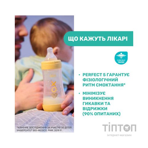 Пляшечка для годування Chicco Perfect 5 Love із силіконовою соскою 4+ міс. 300 мл Рожева (20235.11.40)