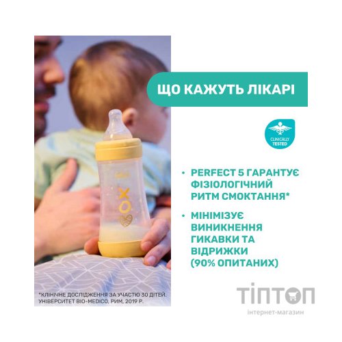 Пляшечка для годування Chicco Perfect 5, силікон, від 0 міс. повільний потік 150 мл (8058664153879) (20211.31.40)