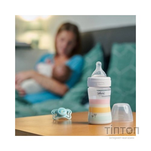 Пляшечка для годування Chicco Well-Being Colors з силіконовою соскою 0м+ 150 мл Рожева (28611.11)