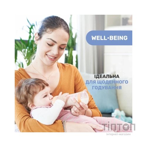 Пляшечка для годування Chicco Well-Being Colors з силіконовою соскою 0м+ 240 мл Помаранчева (28721.31)