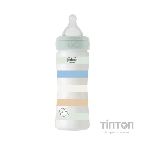 Пляшечка для годування Chicco Well-Being Colors з силіконовою соскою 2м+ 250 мл М'ятна (28623.21)