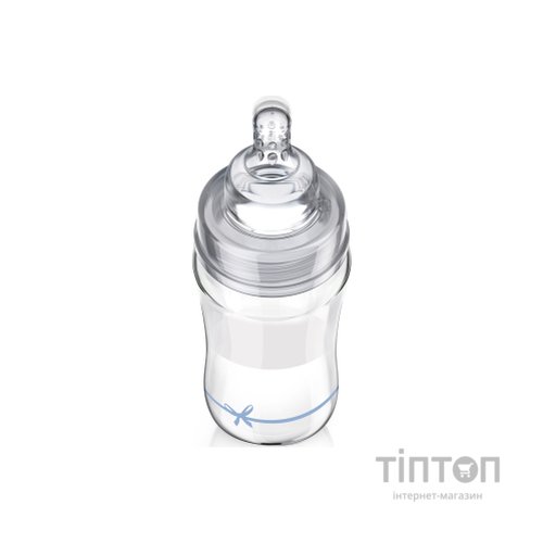 Пляшечка для годування Lovi Diamond Glass Baby Shower скляна 250 мл Блакитна (74/204boy)