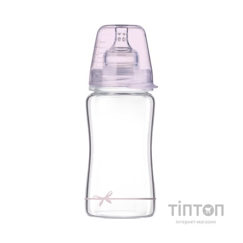 Пляшечка для годування Lovi Diamond Glass Baby Shower скляна 250 мл Рожева (74/204girl)