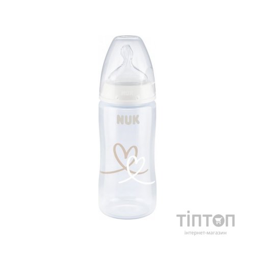 Пляшечка для годування Nuk First Choice Plus Серця 300 мл Бежева (3952398)