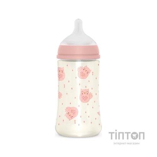Пляшечка для годування Suavinex Bonhomia, повільний потік, 270 мл, рожева (307834)