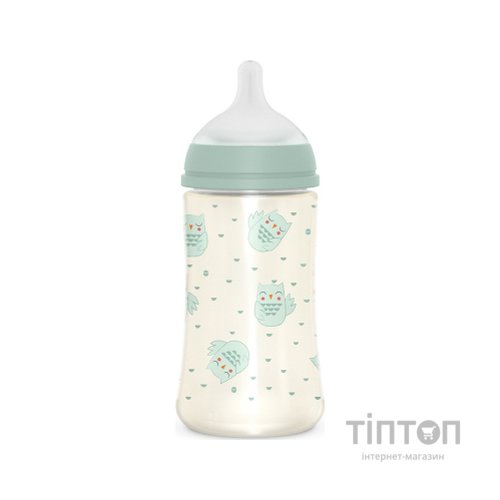 Пляшечка для годування Suavinex Bonhomia, повільний потік, 270 мл, зелена (307835)