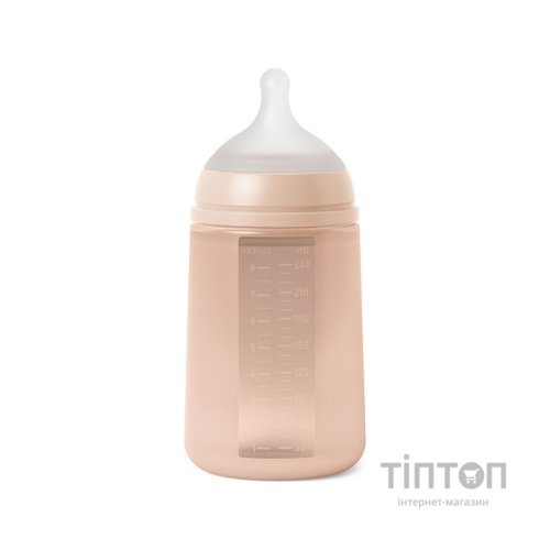 Пляшечка для годування Suavinex Colour Essence силіконова, повільний потік,240 мл, нюдова (308072)