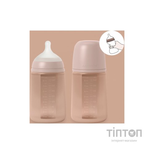 Пляшечка для годування Suavinex Colour Essence силіконова, повільний потік,240 мл, нюдова (308072)
