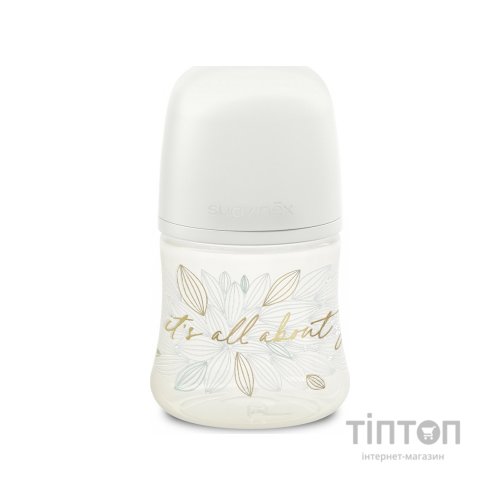 Пляшечка для годування Suavinex Gold Edition, повільний потік, 150 мл, біла (307870)