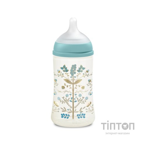 Пляшечка для годування Suavinex Gold Edition, повільний потік, 270 мл, блакитна (307872)