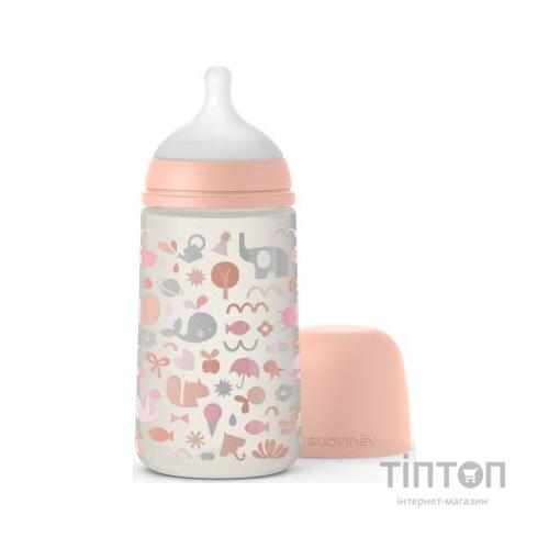 Пляшечка для годування Suavinex Memories Історії малюків 270 мл. помаранчева (307067)