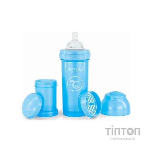 Пляшечка для годування Twistshake Pearl Blue 260 мл, антиколікова, силіконова (78381)