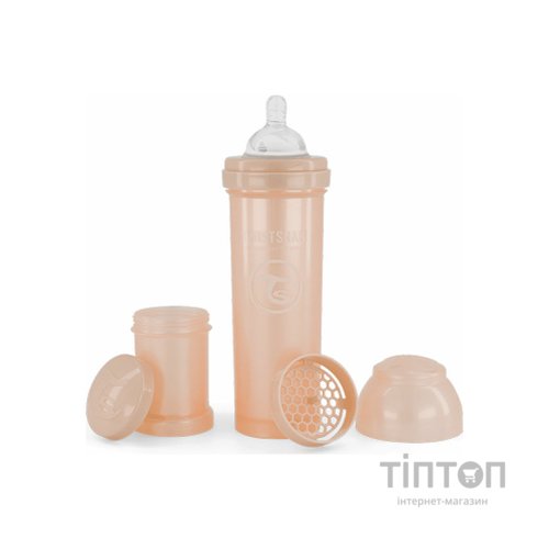 Пляшечка для годування Twistshake Pearl Champagne 330 мл, антиколікова, силіконова (78391)