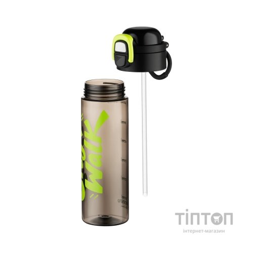 Пляшка для води Ardesto City Walk 680мл, пластик, чорний (AR2268CL)