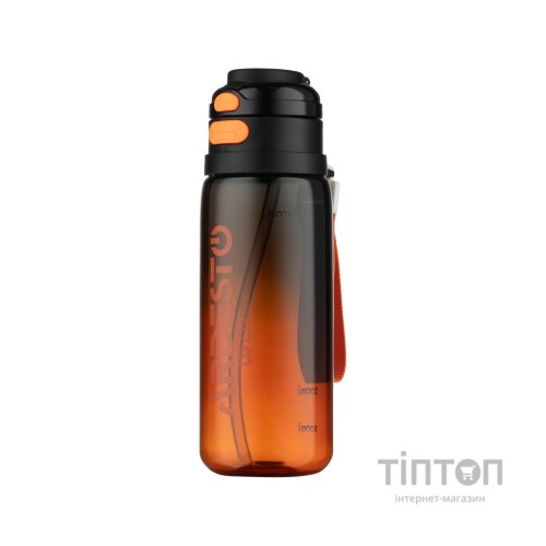 Пляшка для води Ardesto Gym 800мл, пластик, чорний (AR2280GL)