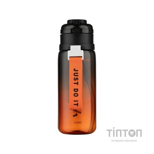 Пляшка для води Ardesto Gym 800мл, пластик, чорний (AR2280GL)