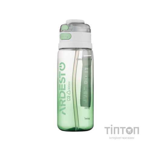 Пляшка для води Ardesto Gym 800мл, пластик, зелений (AR2280GE)
