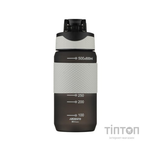 Пляшка для води Ardesto Motion 600мл, пластик, чорний (AR2260ML)