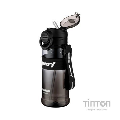 Пляшка для води Ardesto Urban 850мл, пластик, чорний (AR2285UB)