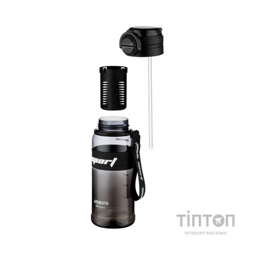Пляшка для води Ardesto Urban 850мл, пластик, чорний (AR2285UB)