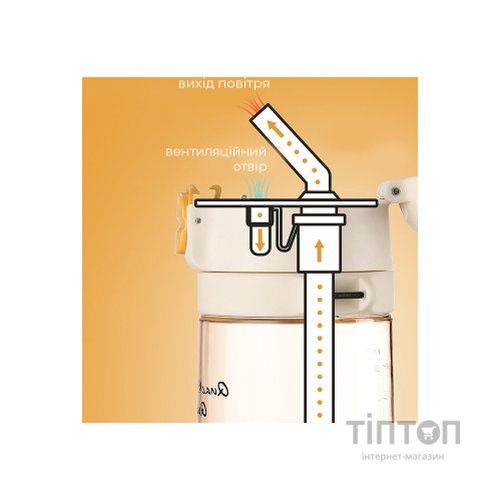 Пляшка для води Casno 690 мл KXN-1219 Помаранчева Гуси з соломинкою (KXN-1219_Orange)
