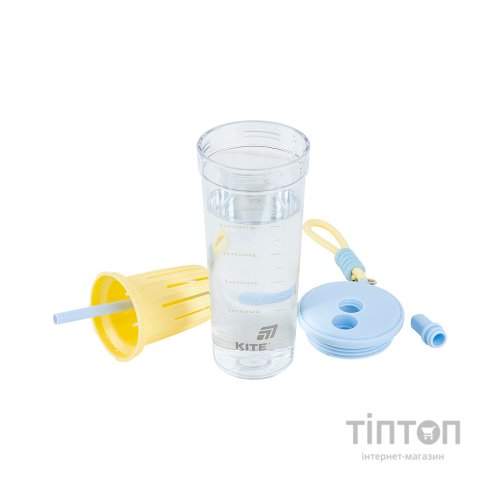 Пляшка для води Kite 650 мл, жовто-блакитний (K25-1219-3)