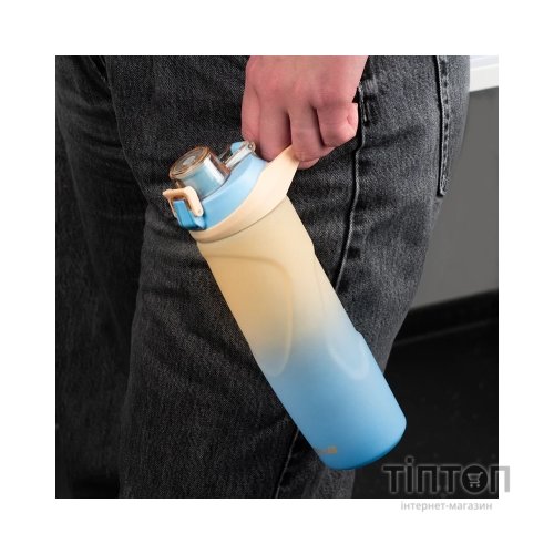 Пляшка для води Kite K26, 760 мл, бежево-синя (K26-1200-1)