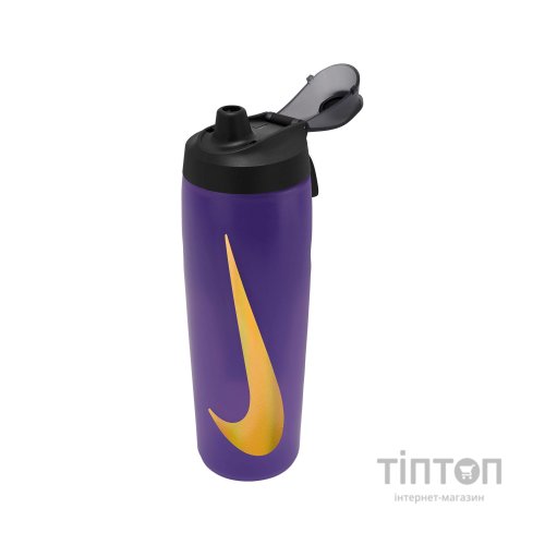 Пляшка для води Nike REFUEL BOTTLE LOCKING LID 24 OZ N.100.7668.501.24 фіолетовий, жовтий, чорний 709 мл (887791745231)
