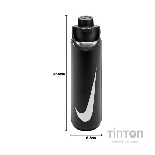Пляшка для води Nike SS RECHARGE CHUG BOTTLE 24 OZ N.101.3799.091.24 чорний 709 мл (887791805713)