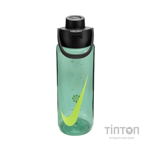 Пляшка для води Nike TR RENEW RECHARGE CHUG BOTTLE 24 OZ N.100.7636.011.24 зелений, чорний 709 мл (887791805515)