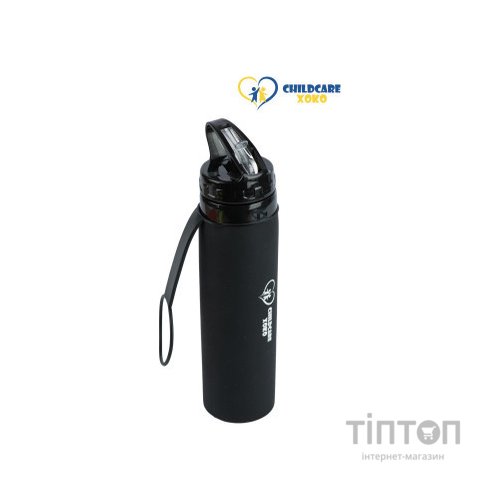 Пляшка для води XoKo ChildCare 100 Чорна Складна Силіконова (XK-BOTL100-BK)