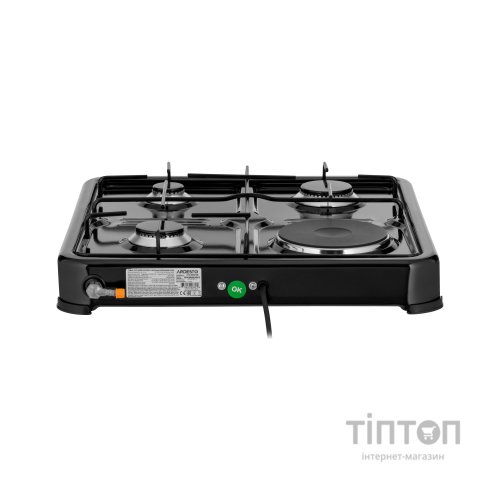 Плита Ardesto CTC-NS5015B, тип газу LPG, 3 алюмін. газ. пальника, 1 електрич. ко (CTC-NS5015B)