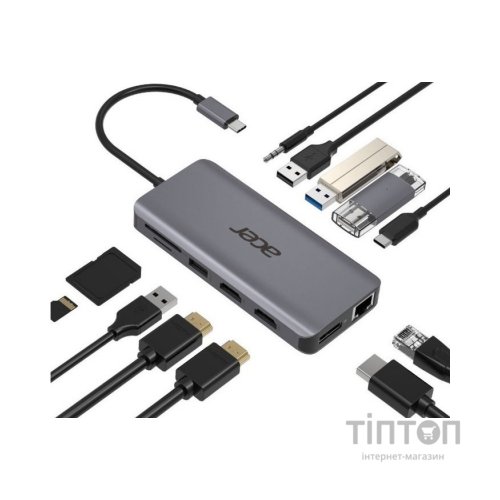 Порт-реплікатор Acer 12in1 Type C dongle USB3.2, USB2.0, SD/TF, HDMI, PD, DP ... (HP.DSCAB.009)