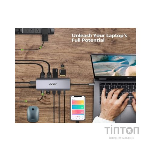 Порт-реплікатор Acer 12in1 Type C dongle USB3.2, USB2.0, SD/TF, HDMI, PD, DP ... (HP.DSCAB.009)