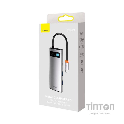 Порт-реплікатор Baseus 7-in-1 Metal Gleam Series Type-C to HDMI+USB+SD/TF Docking Station (WKWG020113)