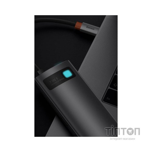 Порт-реплікатор Baseus 7-in-1 Metal Gleam Series Type-C to HDMI+USB+SD/TF Docking Station (WKWG020113)