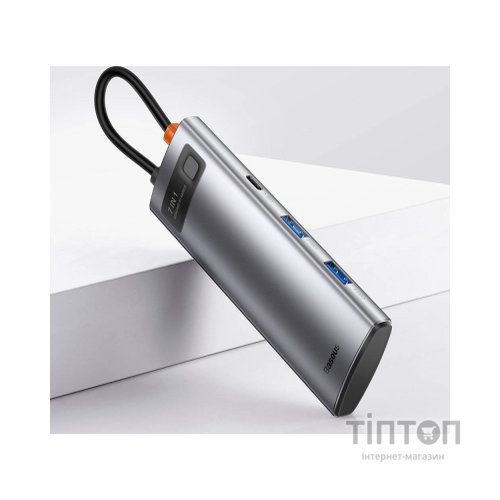 Порт-реплікатор Baseus 7-in-1 Metal Gleam Series Type-C to HDMI+USB+SD/TF Docking Station (WKWG020113)
