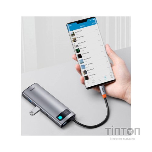 Порт-реплікатор Baseus 7-in-1 Metal Gleam Series Type-C to HDMI+USB+SD/TF Docking Station (WKWG020113)