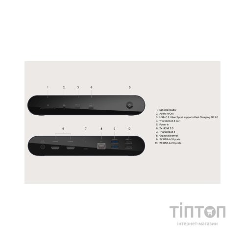 Порт-реплікатор Belkin USB-C Pro Thunderbolt 4 Dock Triple Display Dock 8K (INC006VFSGY)