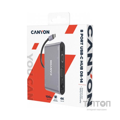 Порт-реплікатор Canyon 8-in-1 USB-C (CNS-TDS14)