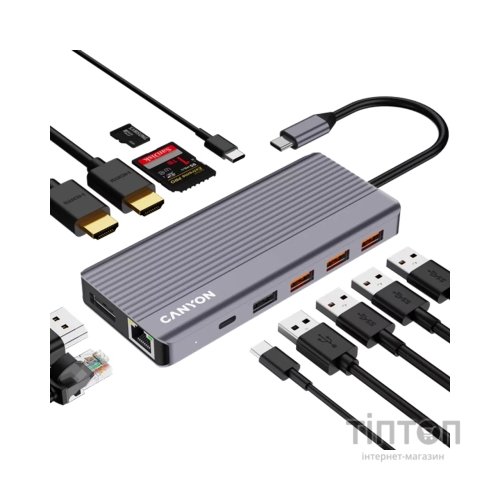 Порт-реплікатор Canyon Docking Station DS-16 13 in 1 4k USB-C hub (CNS-TDS16)