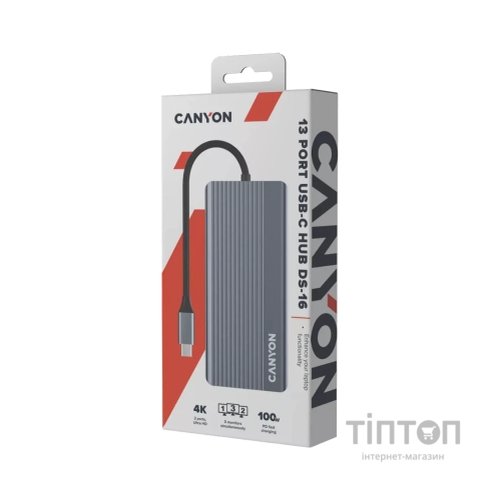 Порт-реплікатор Canyon Docking Station DS-16 13 in 1 4k USB-C hub (CNS-TDS16)