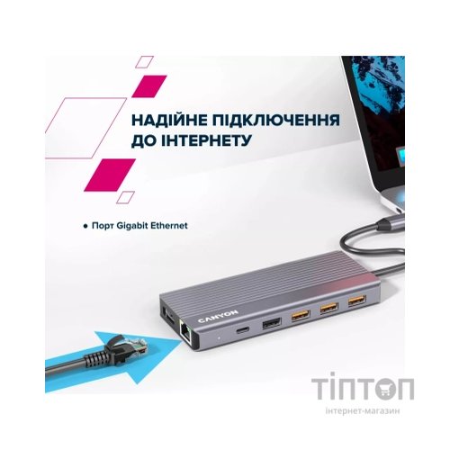 Порт-реплікатор Canyon Docking Station DS-16 13 in 1 4k USB-C hub (CNS-TDS16)