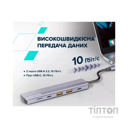 Порт-реплікатор Canyon Docking Station DS-17 6 in 1 4k USB-C hub (CNS-TDS17)