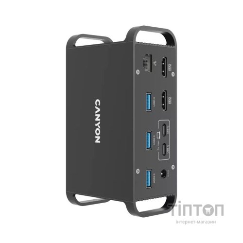 Порт-реплікатор Canyon Docking Station with 14 ports, with Type C female*4, USB3.0*2, USB2.0*2 (CNS-HDS95ST)