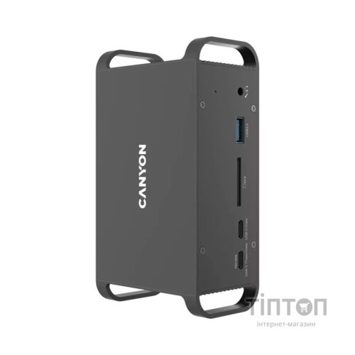 Порт-реплікатор Canyon Docking Station with 14 ports, with Type C female*4, USB3.0*2, USB2.0*2 (CNS-HDS95ST)
